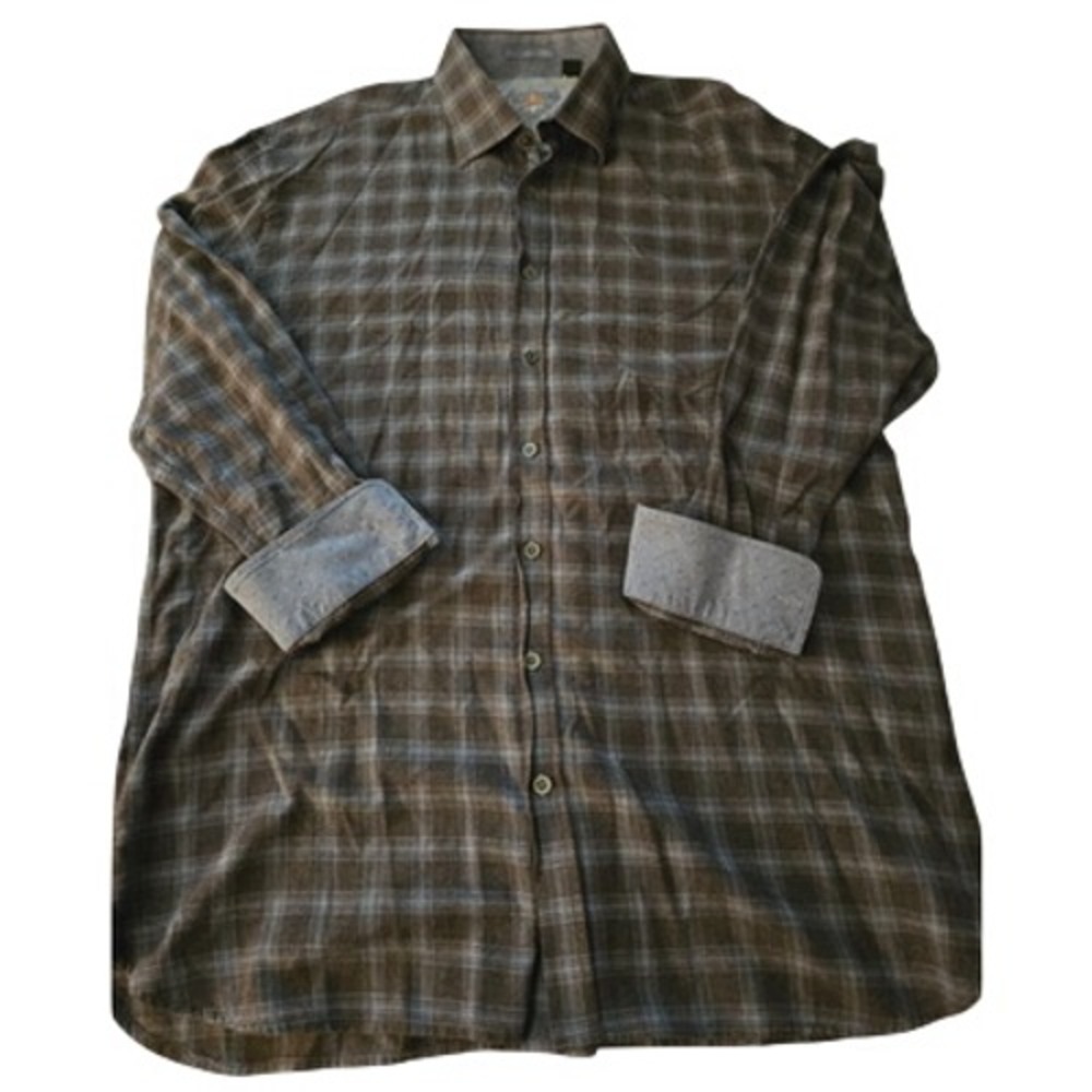 Vintage Plaid Button Down Shirt 2XL Cotton Long Sleeve Casual Menswear
